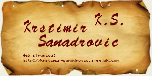 Krstimir Sanadrović vizit kartica